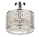 Polished Chrome and Faceted Glass 3 Light Semi Flush IP44 ID