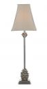 Hand Cast Resin Aged Silver Effect Table Lamp with Shade - DISCONTINUED