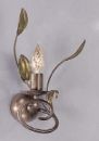 Brown Italian wall light with green and gold decoration ID 