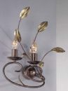 Brown Italian wall light with green and gold decoration ID 