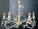 Ivory and gold Italian 5 arm ceiling light ID