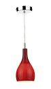 A Simple Red Single Pendant with Polished Chrome Ceiling Rose ID