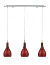 A Bar Light Featuring Three Red Suspended Pendants - DISCONTINUED