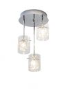 Polished Chrome and Glass 3 Light Semi Flush with Crystals ID
