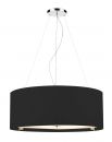 6 Light 90cm Black Micropleat Pendant with Glass Diffuser ID