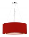 6 Light 90cm Red Micropleat Pendant with Glass Diffuser - DISCONTINUED