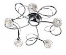 Flush Polished Chrome 5 Light with Clear Ripple Glass ID