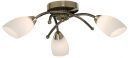 Antique Brass 3 Arm Ceiling Light with Frosted Glass ID