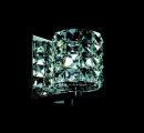 Small Chrome Wall Light with Clear Crystal Cylinder ID