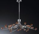 Italian ceiling light in chrome with red cut glass cubes ID 1