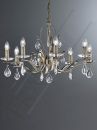 Bronze Finish 8 Arm Chandelier with Crystal Drops ID