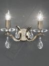Bronze Finish 2 Arm Wall Light with Crystal Drops ID