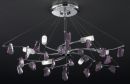 Italian mineral crystal ceiling lamp in chrome and amethyst ID