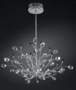 Italian ceiling light finished in chrome with rose shape crystal ID 