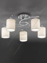 Chrome Finish Square Arm Ceiling Light with Fabric Shades ID