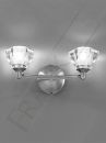 Satin Nickel and Crystal Glass Switched Double Wall Light ID