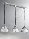 Satin Nickel and Silver Glass 3 Light Suspended Pendant Bar ID