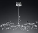 Chrome Long and Thin Italian Ceiling Light featuring Rose Crystals ID