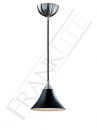 Satin Nickel and Black/Gold Glass Small Single Pendant - DISCONTINUED