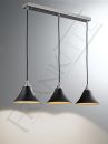Three Light Black and Gold Suspension Pendant - DISCONTINUED