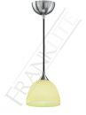 Satin Nickel and White/Lime Green Glass Small Single Pendant - DISCONTINUED