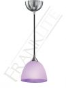 Satin Nickel and White/Lilac Glass Small Single Pendant - DISCONTINUED