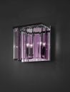 Italian wall light finished in chrome with flat amethyst glass ID