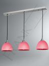 Three Light Red and White Suspension Pendant - DISCONTINUED