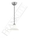 Satin Nickel and White Glass Small Single Pendant - DISCONTINUED