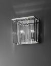 Italian wall light in polished chrome with flat smoked glass ID