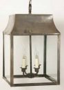 Large Solid Brass Ceiling Lantern shown - AB = Distressed