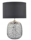 Silver Pellet Design Table Lamp Complete with Black Shade - DISCONTINUED