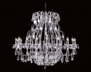 Large Rustic Silver and Crystal 18 Arm Chandelier ID