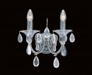 Rustic Silver and Crystal Double Arm Wall Light ID 