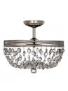 Polished Nickel and Smoked Glass Semi Flush Ceiling Light ID