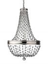 8 Light Polished Nickel and Smoked Crystal Glass Ceiling Light ID