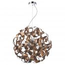 Brushed Satin Copper Twisted Metal 9 Light Single Pendant ID
