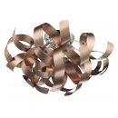Brushed Satin Copper Twisted Metal Flush Ceiling Light ID