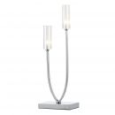 Polished Chrome 2 Arm Table Lamp with Glass Shades - DISCONTINUED