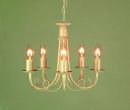 Traditional 5 Arm Ceiling Light finished in Ivory Gold ID 