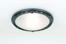 Hand Forged Iron Flush Ceiling Light finished in Black ID 