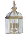 Antique Brass Lantern Ceiling Light with Bevelled Glass iD 