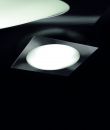 Brushed Aluminium and Glass 39cm Flush Ceiling Light  - DISCONTINUED 1