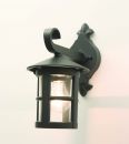 Black Traditional Outdoor Wall Light with Clear Glass ID