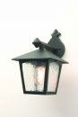 Black Outdoor Wall Lantern with Rippled Glass ID
