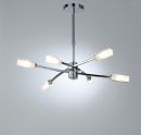 Polished Chrome 6 Arm Ceiling Pendant with Glass Shades - DISCONTINUED