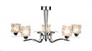 Semi flush 5 arm ceiling light in chrome with chunky glass - DISCONTINUED
