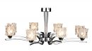 Semi flush 8 arm ceiling light in chrome with chunky glass - DISCONTINUED