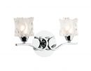 Double arm wall light in chrome with chunky modern glass - DISCONTINUED