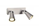 Double head low energy adjustable spotlights in satin silver - DISCONTINUED